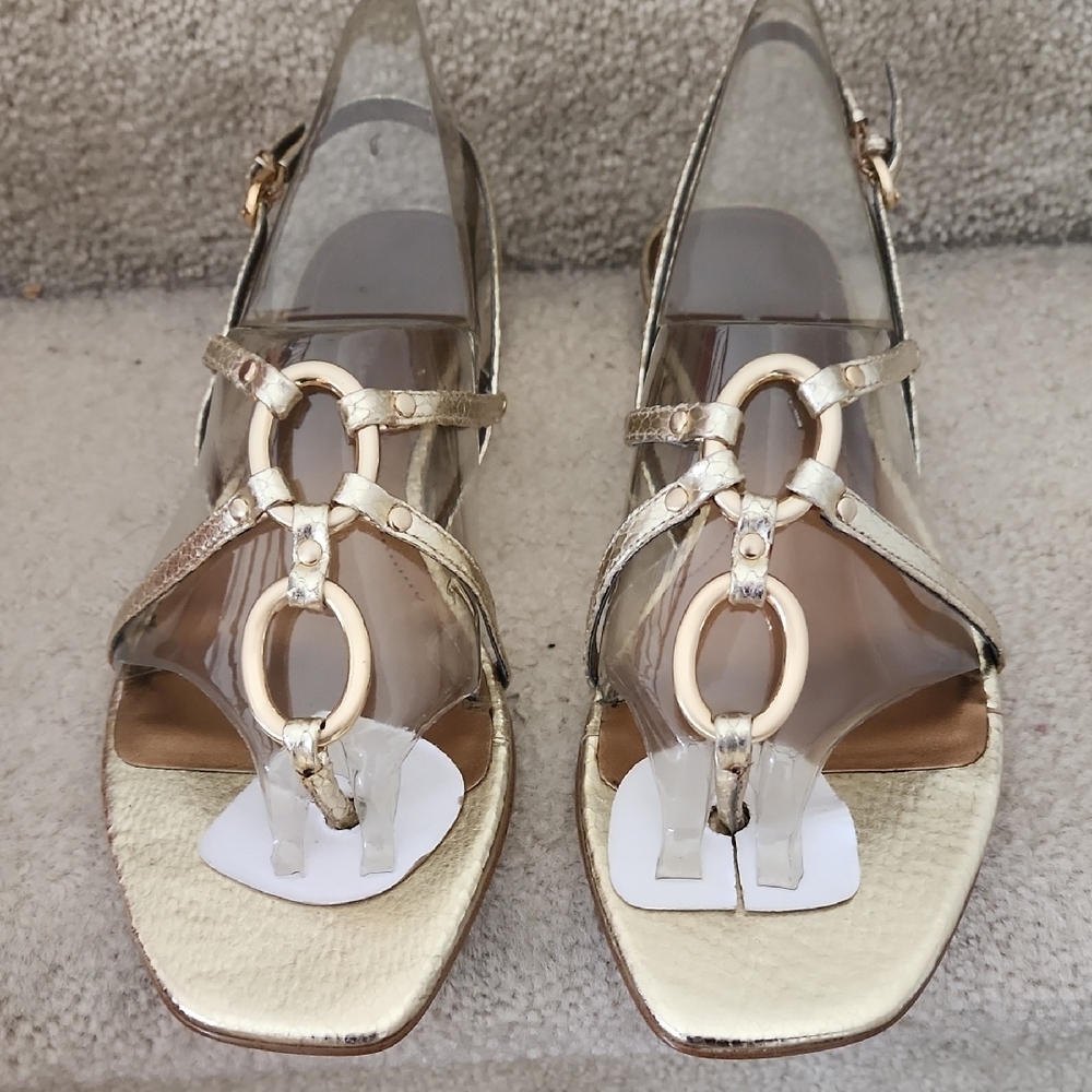 Gold circa joan & david Strappy Women's Sandals size 10 nwb
